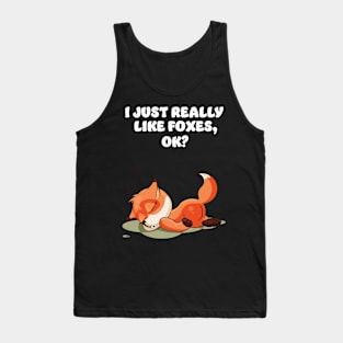 Fox Foxes Sleep Sleeping Watercolor Polygon Idea Tank Top